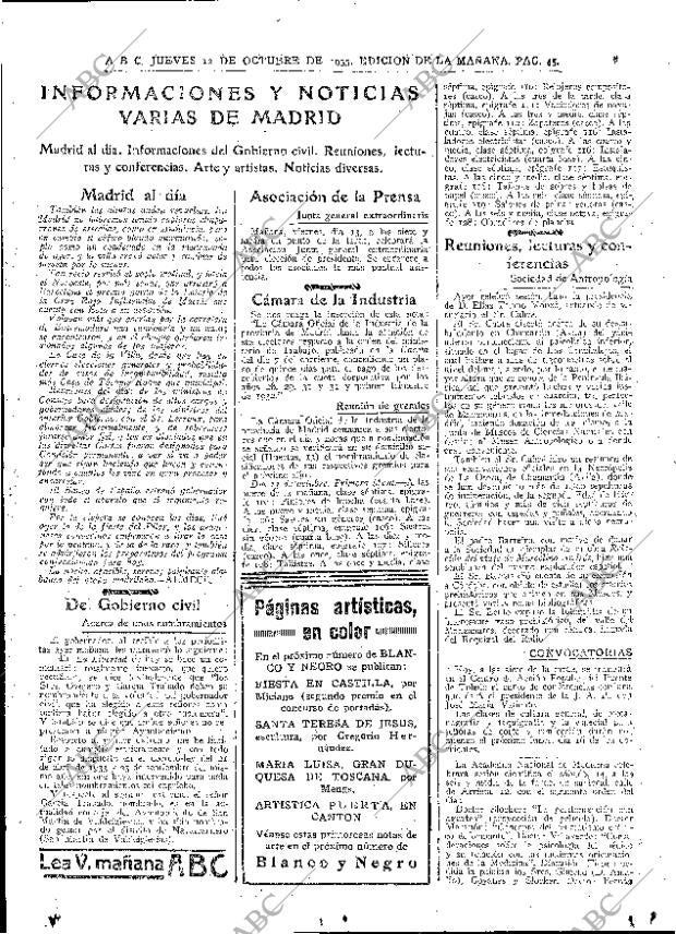 ABC MADRID 12-10-1933 página 45