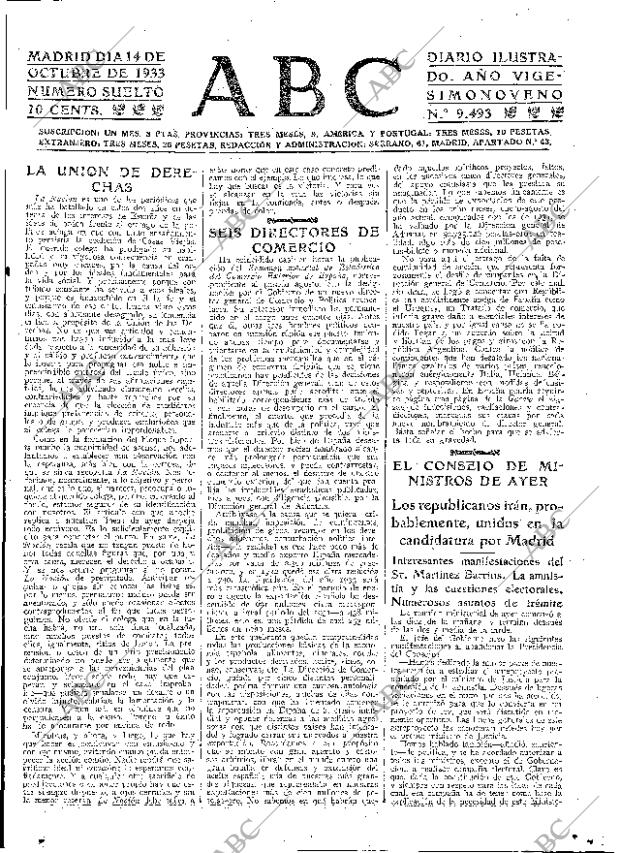 ABC MADRID 14-10-1933 página 15