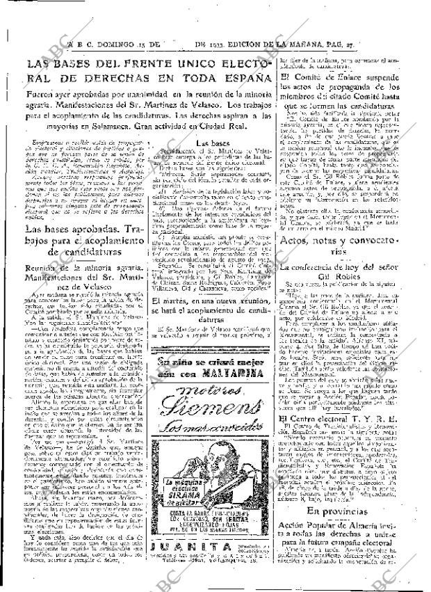 ABC MADRID 15-10-1933 página 27