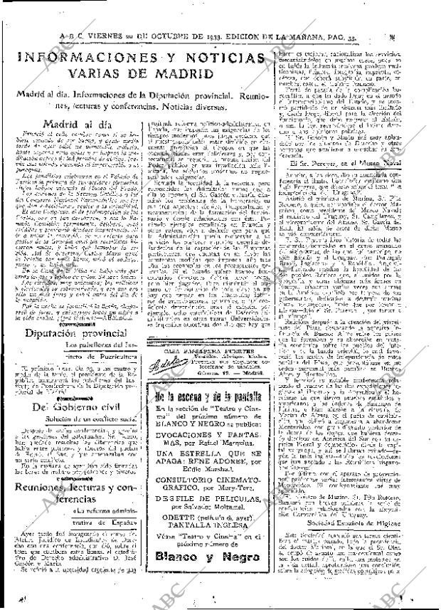 ABC MADRID 20-10-1933 página 33