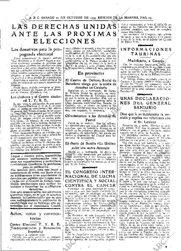 ABC MADRID 21-10-1933 página 25