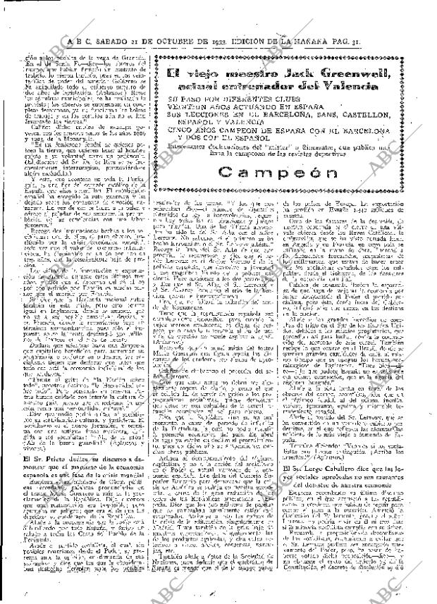 ABC MADRID 21-10-1933 página 31