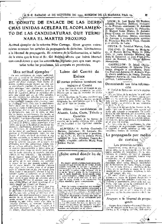 ABC MADRID 28-10-1933 página 19