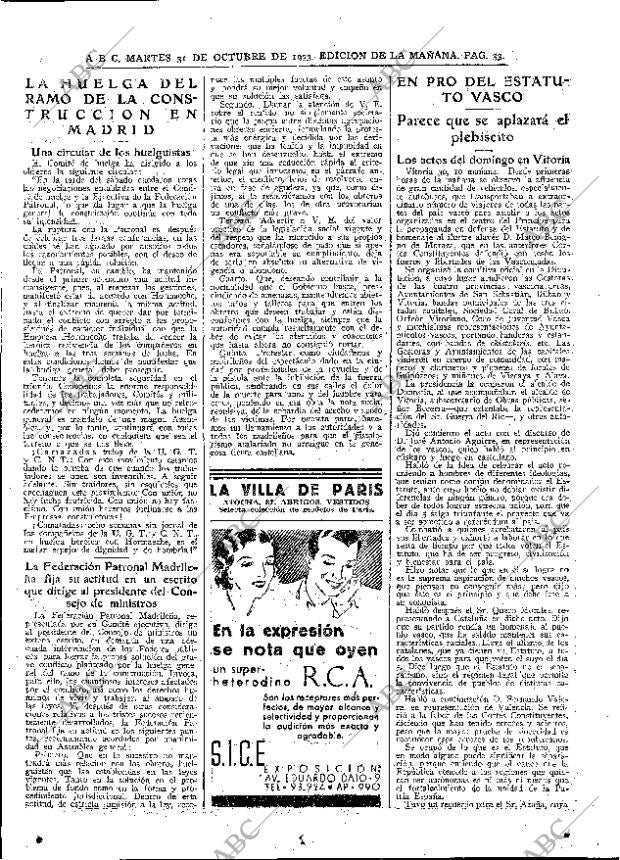 ABC MADRID 31-10-1933 página 33