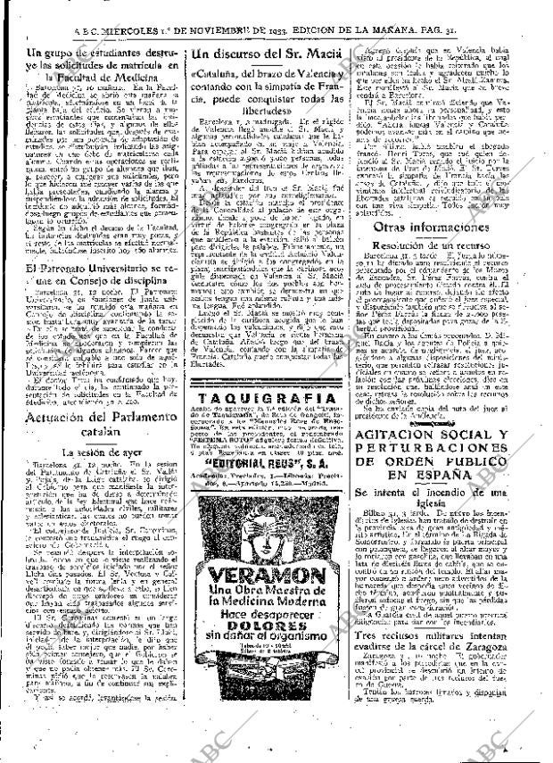 ABC MADRID 01-11-1933 página 31