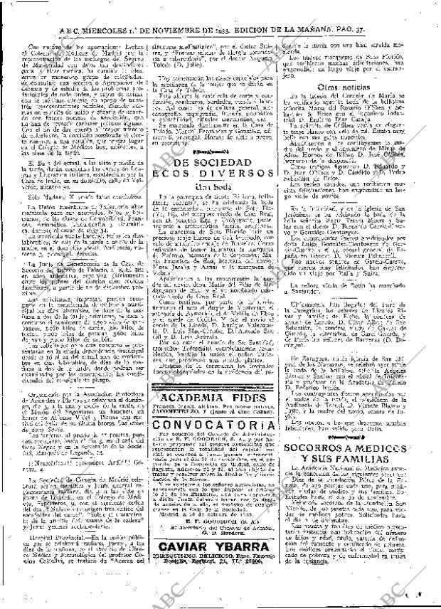 ABC MADRID 01-11-1933 página 37