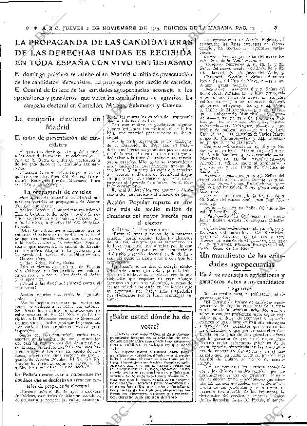 ABC MADRID 02-11-1933 página 17