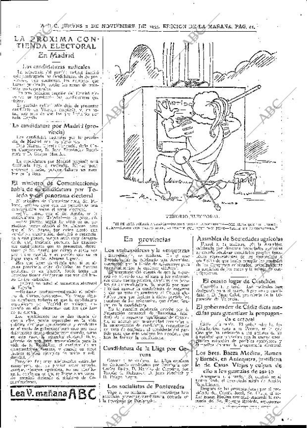 ABC MADRID 02-11-1933 página 21