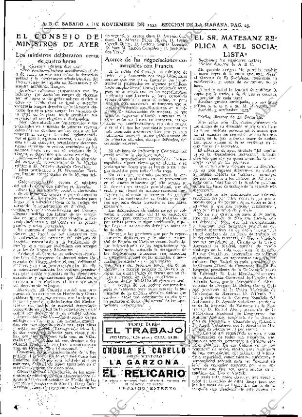 ABC MADRID 04-11-1933 página 23