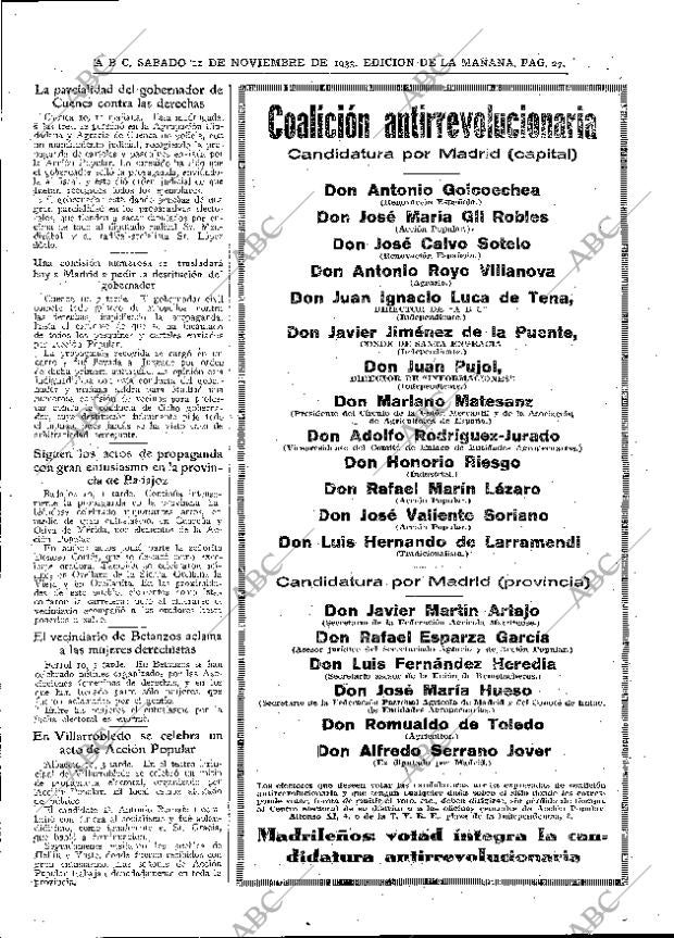 ABC MADRID 11-11-1933 página 27