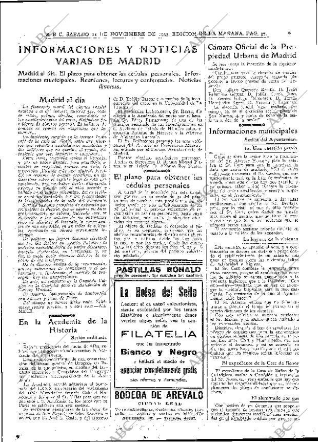 ABC MADRID 11-11-1933 página 37