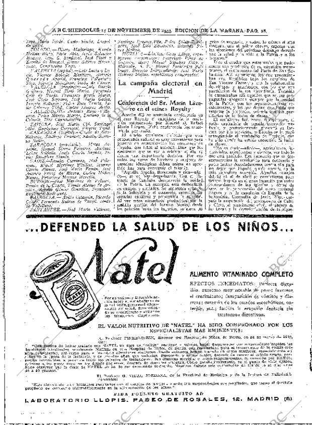 ABC MADRID 15-11-1933 página 28