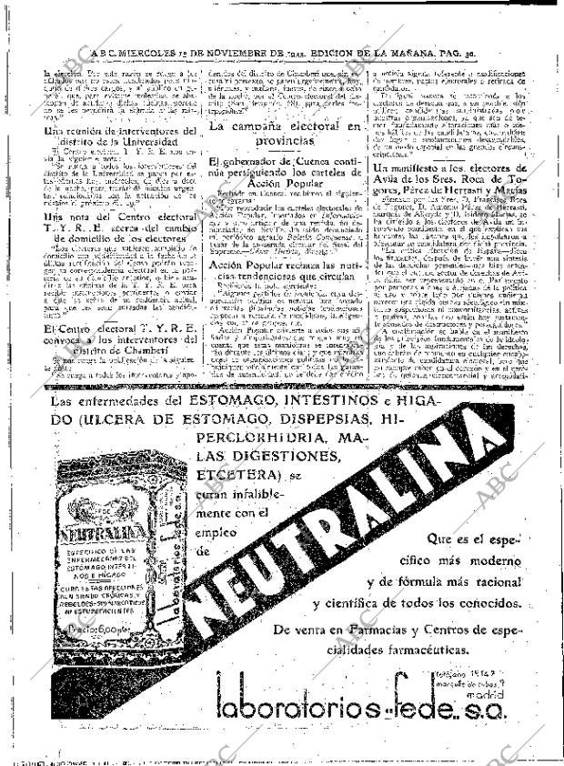 ABC MADRID 15-11-1933 página 30