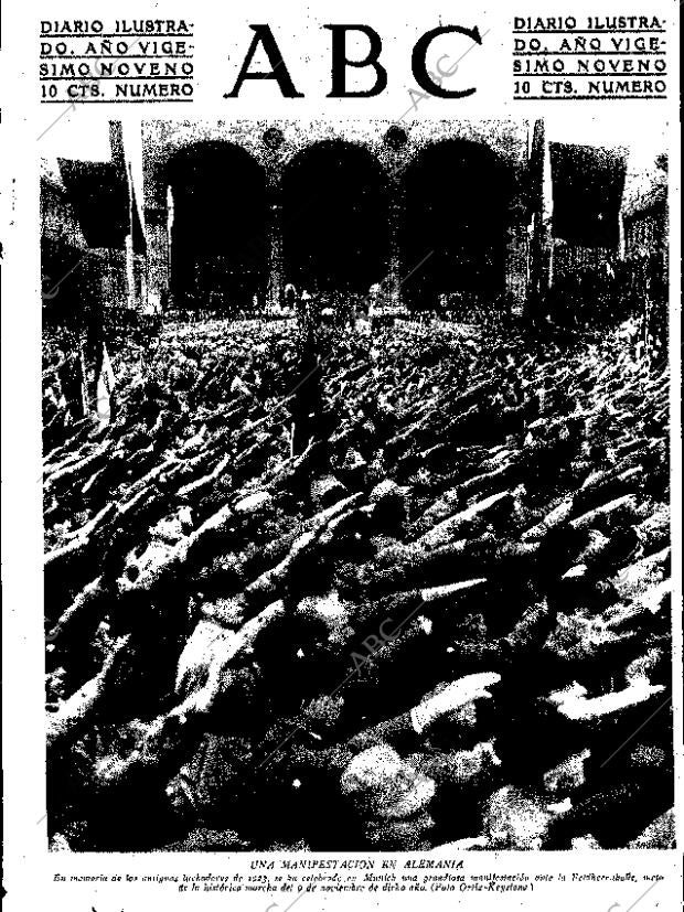 Periódico ABC SEVILLA 16111933,portada Archivo ABC