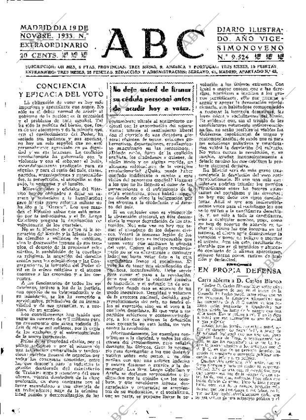 ABC MADRID 19-11-1933 página 25