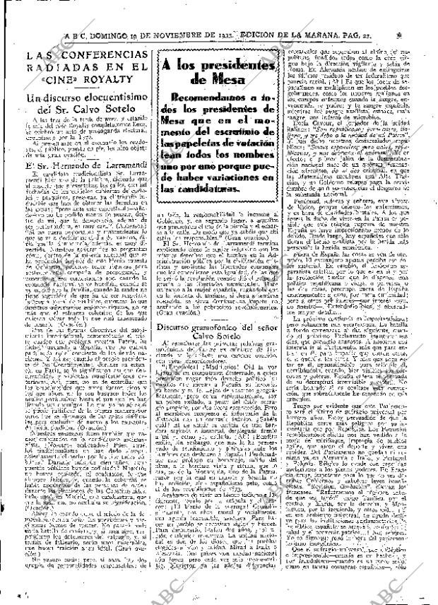 ABC MADRID 19-11-1933 página 27