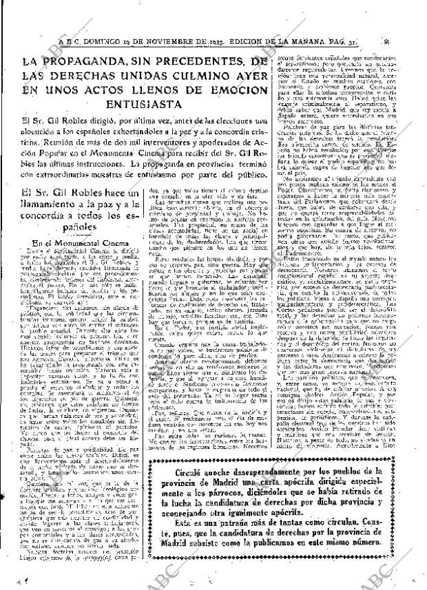 ABC MADRID 19-11-1933 página 31