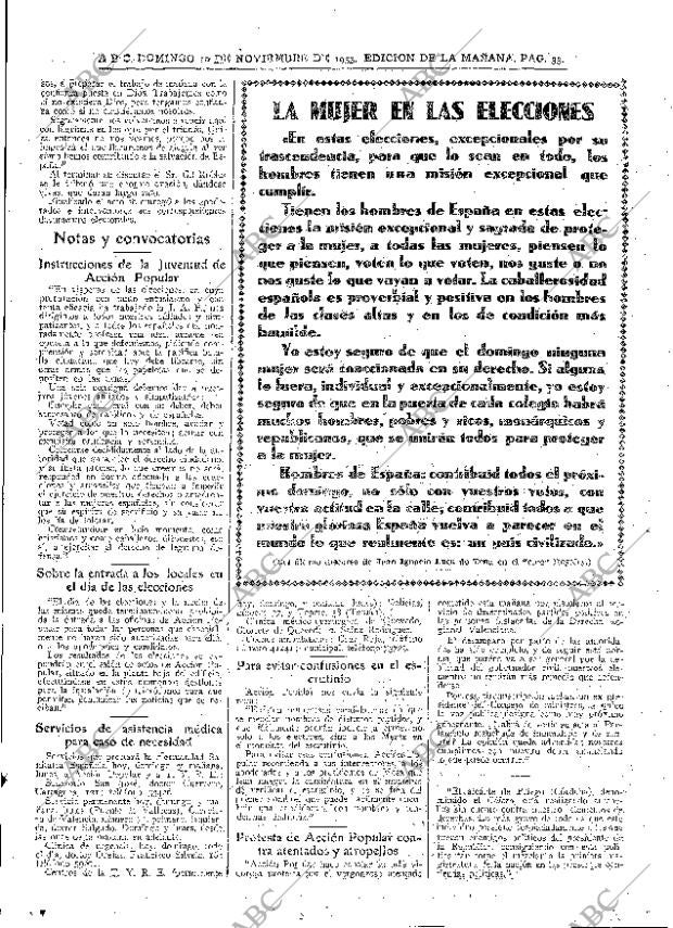 ABC MADRID 19-11-1933 página 33