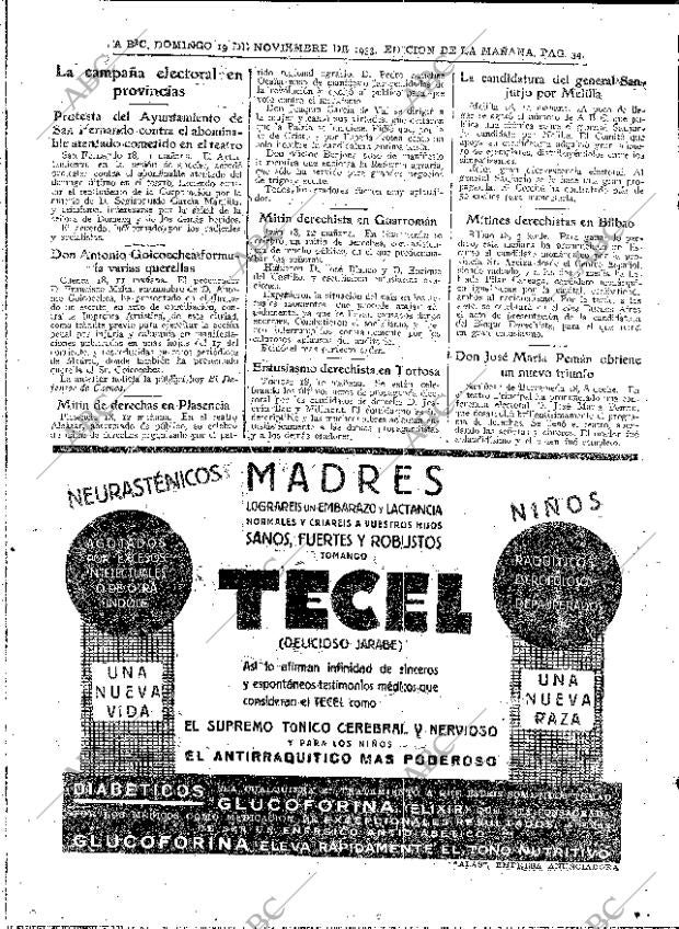 ABC MADRID 19-11-1933 página 34