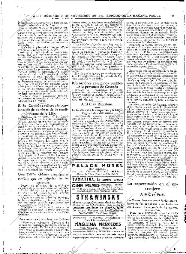ABC MADRID 19-11-1933 página 42