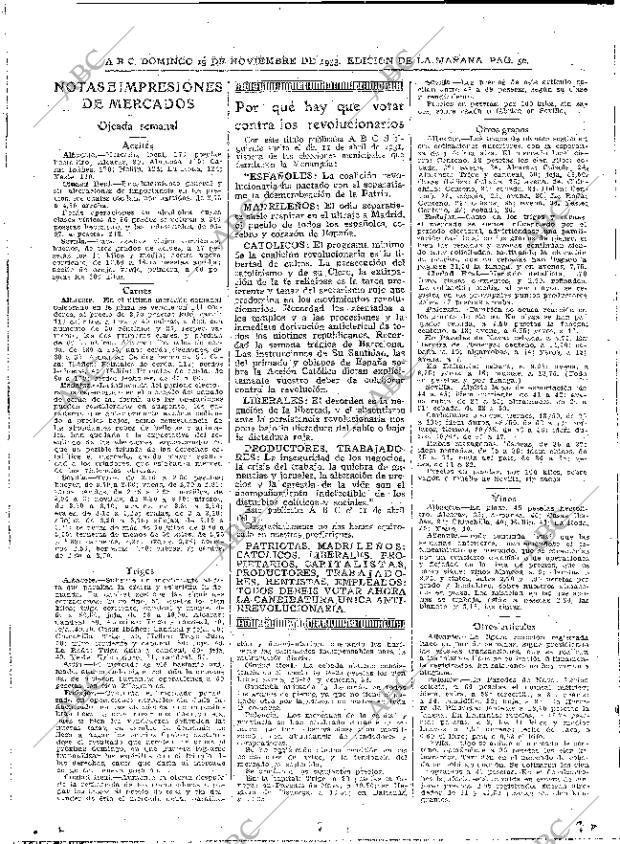 ABC MADRID 19-11-1933 página 50