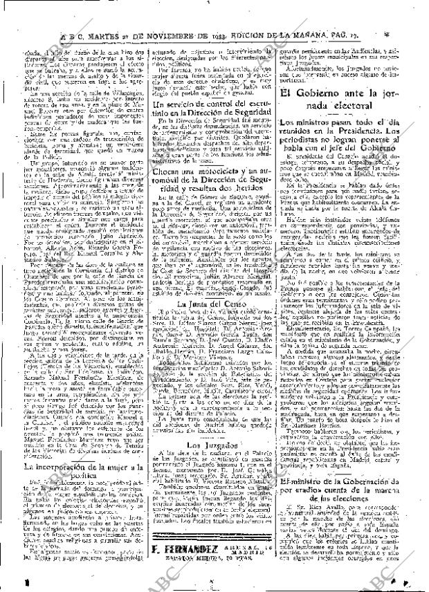 ABC MADRID 21-11-1933 página 17