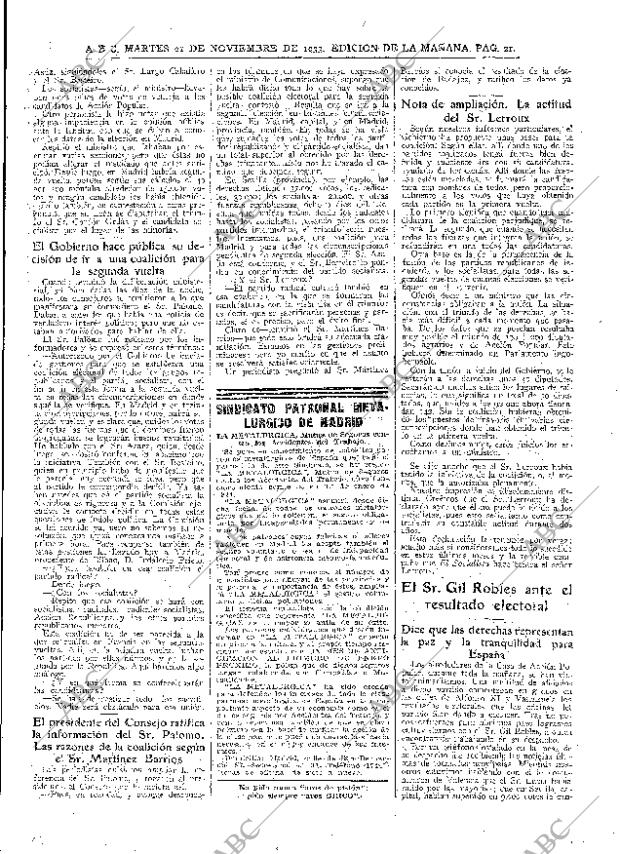 ABC MADRID 21-11-1933 página 21