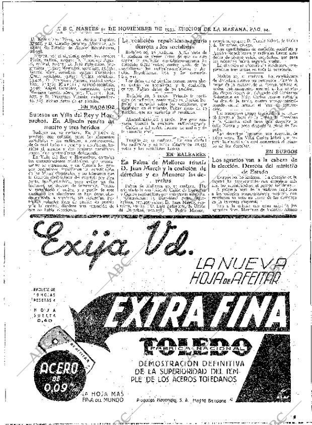 ABC MADRID 21-11-1933 página 24