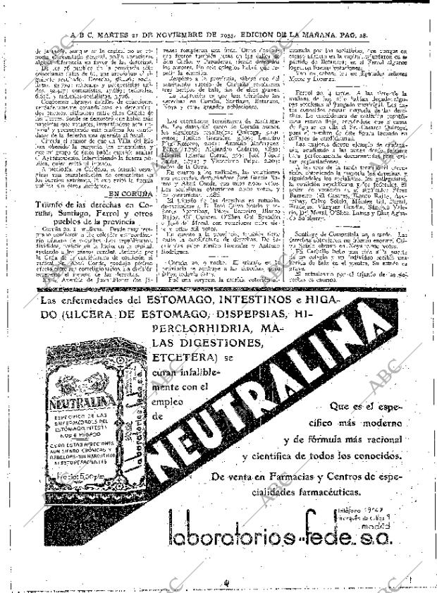 ABC MADRID 21-11-1933 página 28