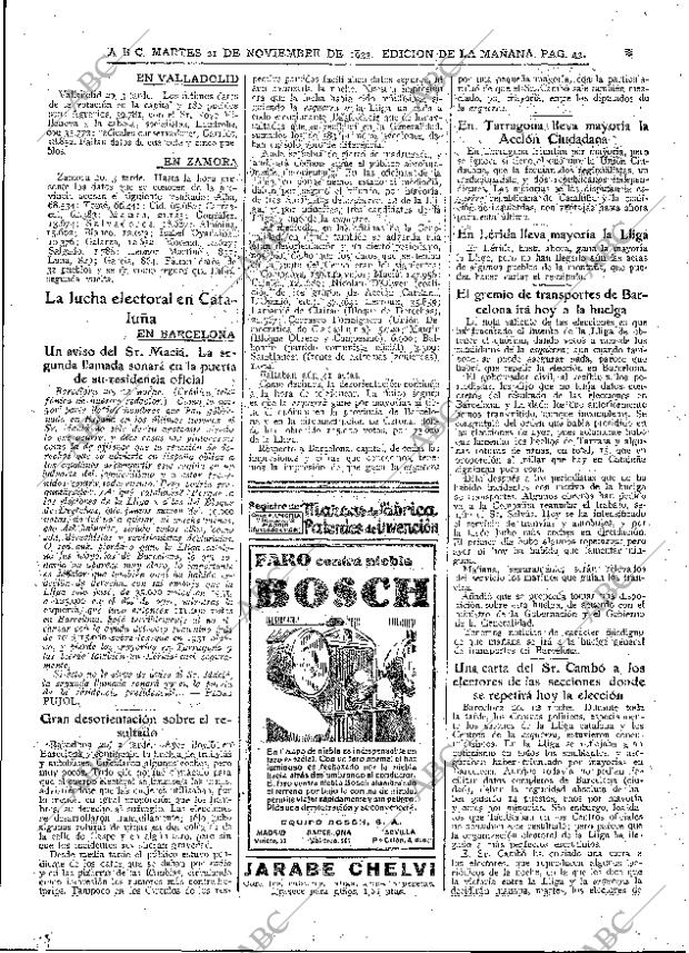 ABC MADRID 21-11-1933 página 43