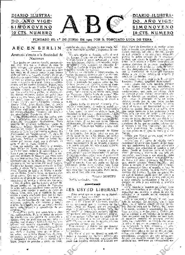 ABC MADRID 22-11-1933 página 3