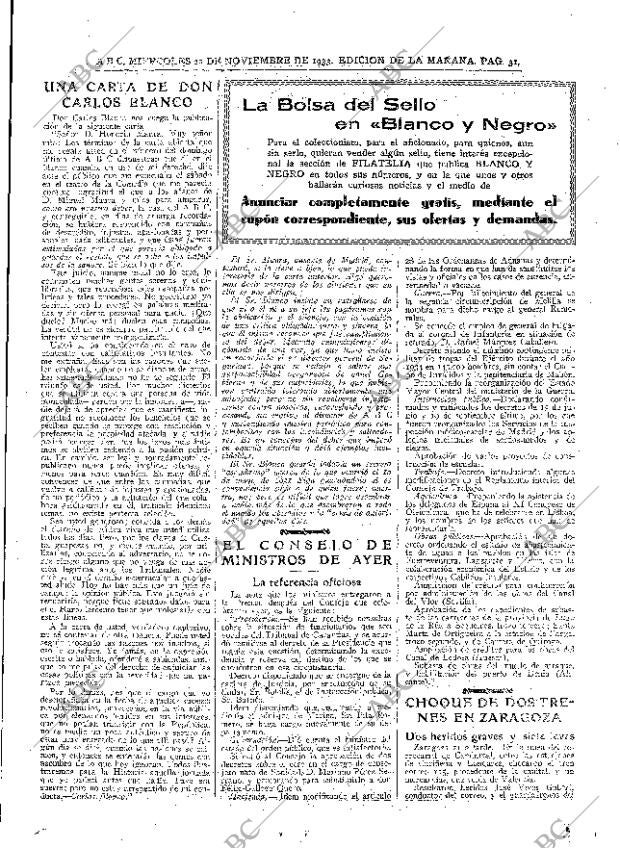 ABC MADRID 22-11-1933 página 31