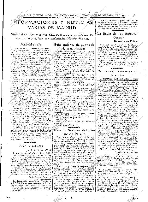 ABC MADRID 23-11-1933 página 33