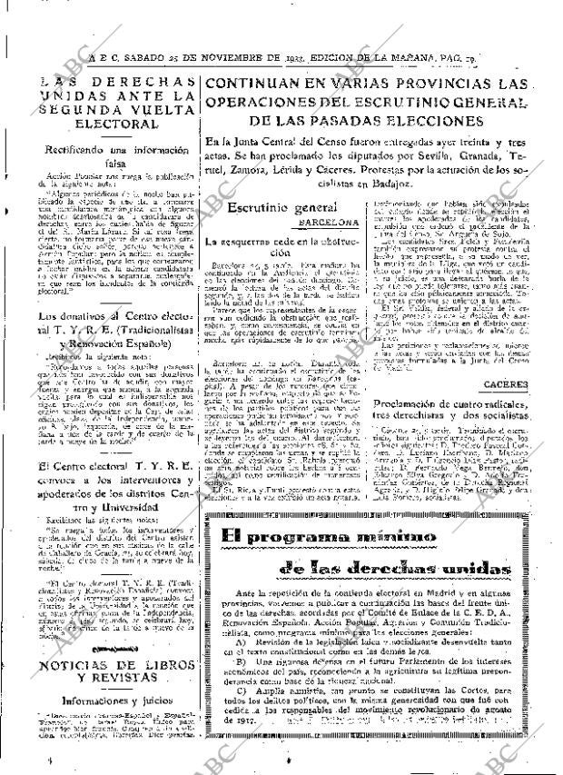 ABC MADRID 25-11-1933 página 19