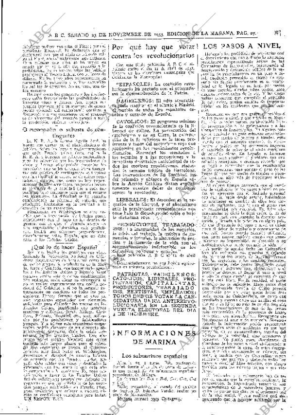 ABC MADRID 25-11-1933 página 27