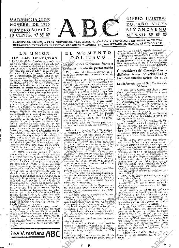 ABC MADRID 28-11-1933 página 15