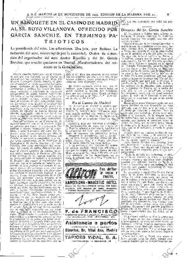 ABC MADRID 28-11-1933 página 21