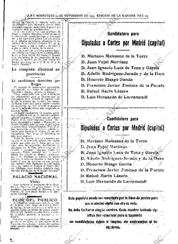 ABC MADRID 29-11-1933 página 23