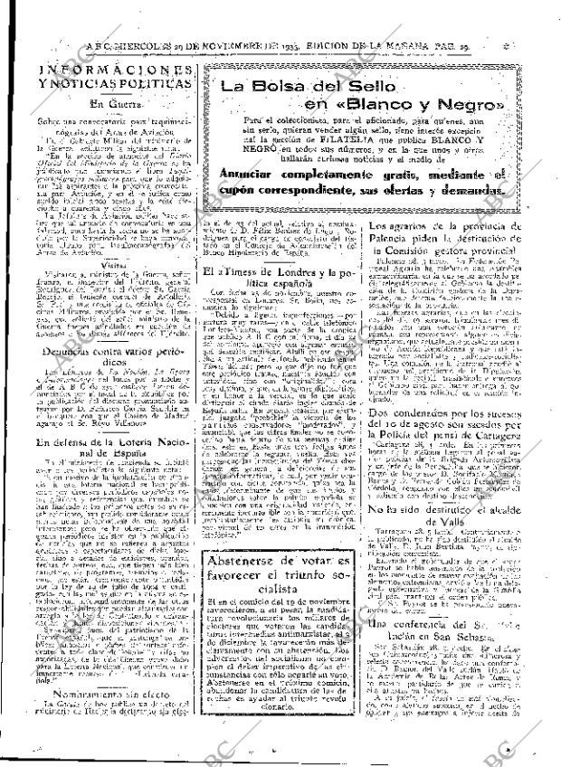 ABC MADRID 29-11-1933 página 29