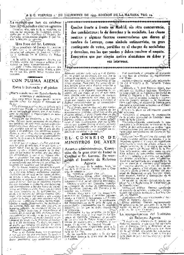 ABC MADRID 01-12-1933 página 19