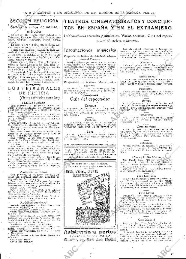 ABC MADRID 12-12-1933 página 45