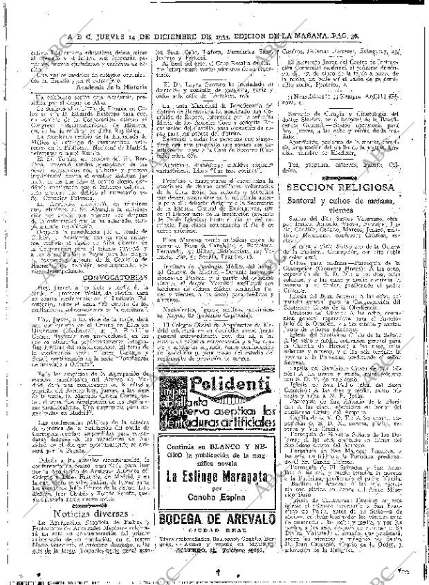 ABC MADRID 14-12-1933 página 36