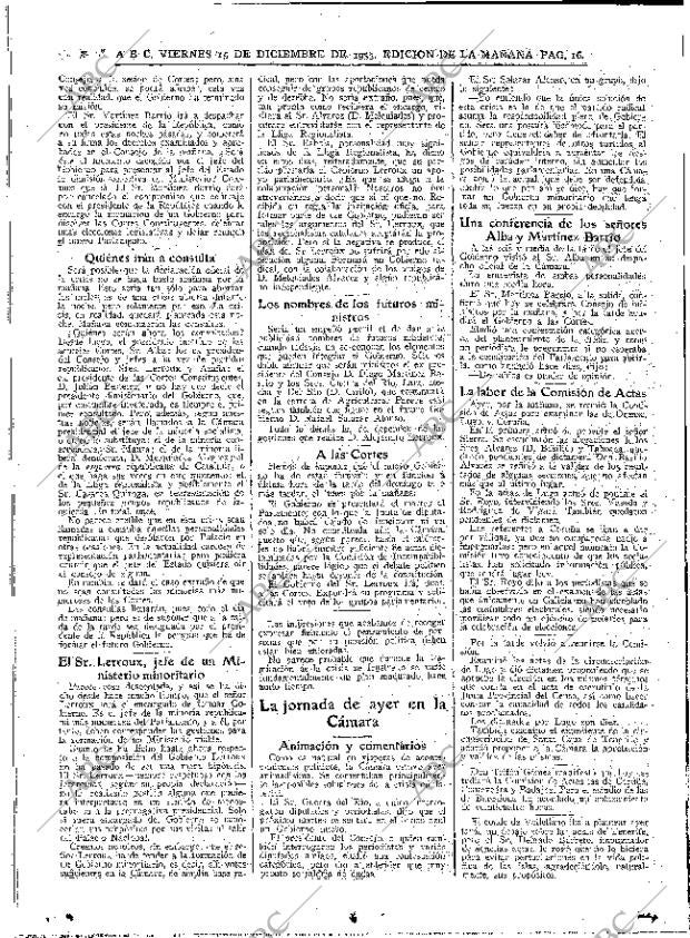 ABC MADRID 15-12-1933 página 16
