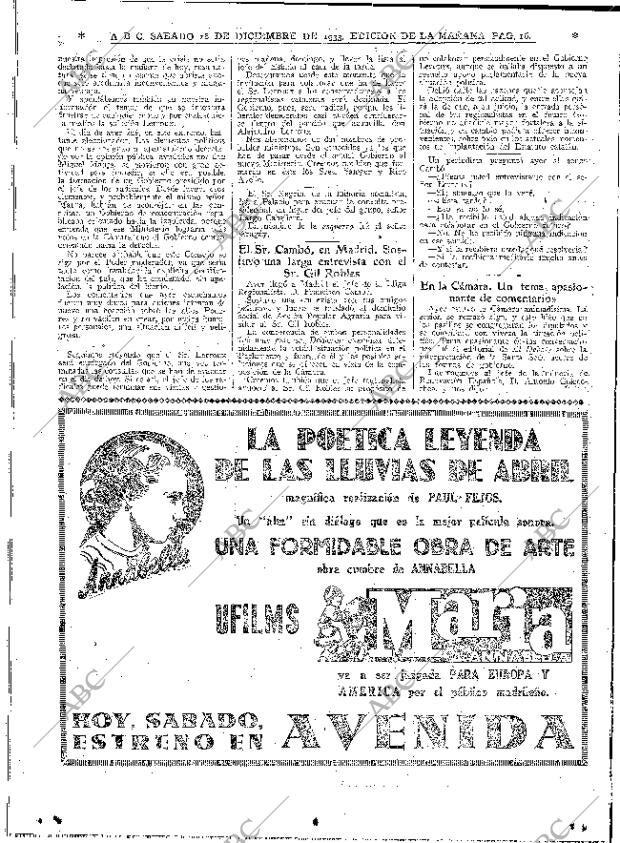 ABC MADRID 16-12-1933 página 16