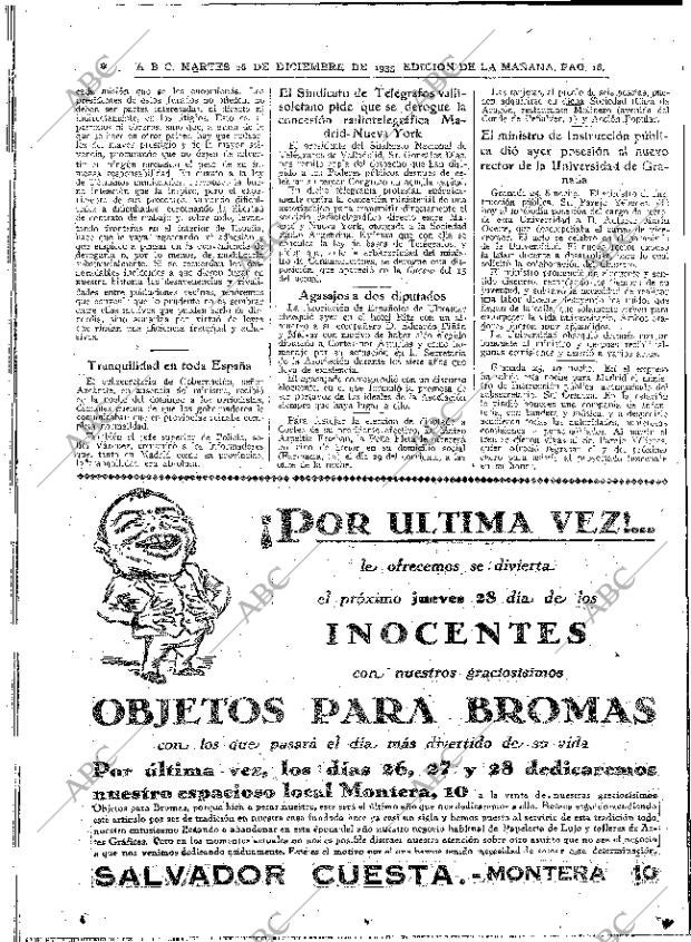 ABC MADRID 26-12-1933 página 18