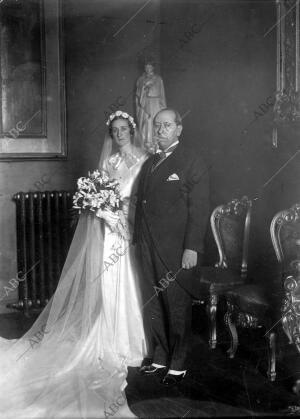 El día de la boda de José María Gil Robles con Carmen Gil delgado en 1934