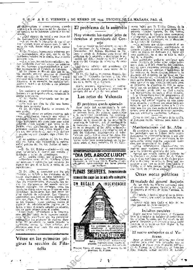 ABC MADRID 05-01-1934 página 16