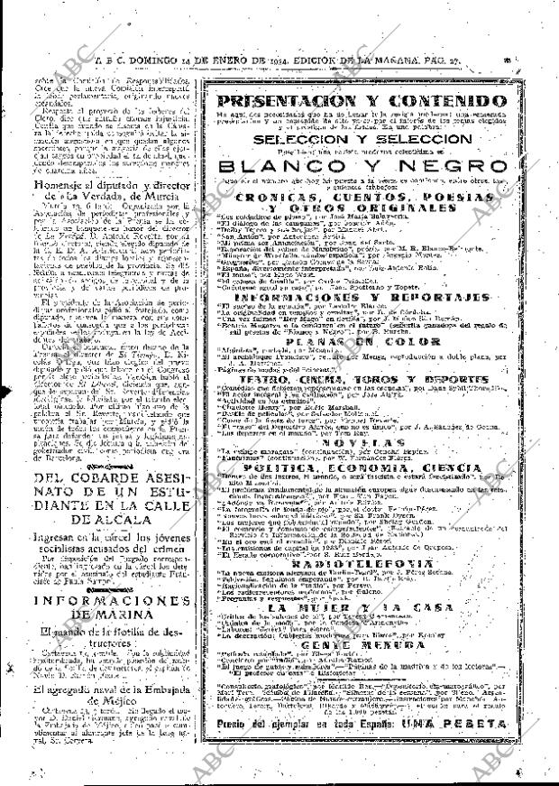 ABC MADRID 14-01-1934 página 21