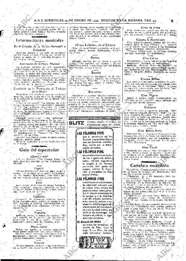 ABC MADRID 24-01-1934 página 45