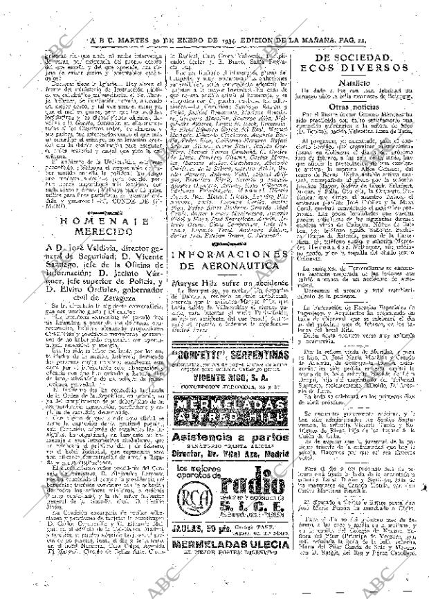 ABC MADRID 30-01-1934 página 22